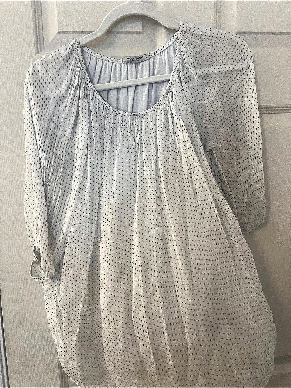Viola Borgheti Polka Dot Blouse in White Like New